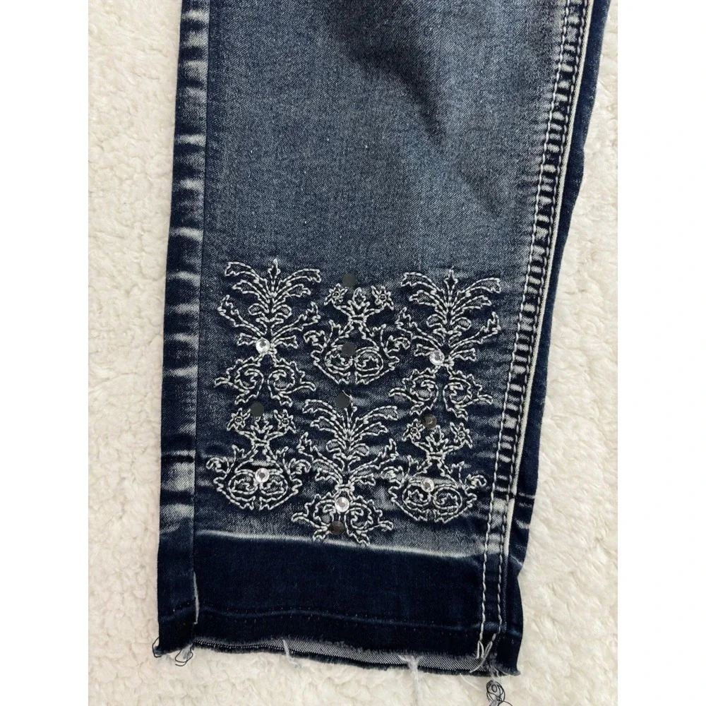 Hydraulic Nolita Ankle Skinny Jeans Size 6 Blue Embroidered Stretch Y2K 90s - Picture 10 of 11
